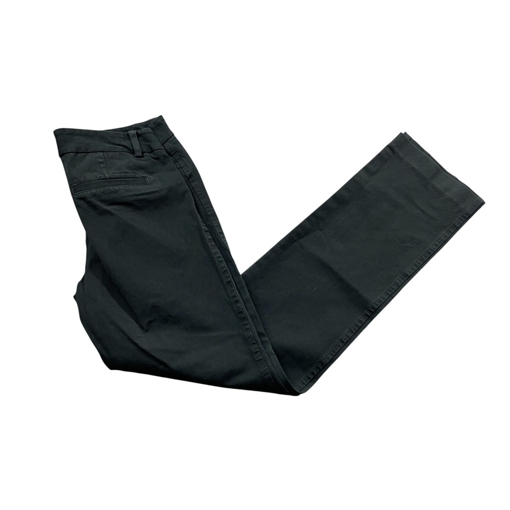 Lilly Pulitzer 6 Black Cotton Blend Straight Leg Pants Zipper Button Faux Pocket